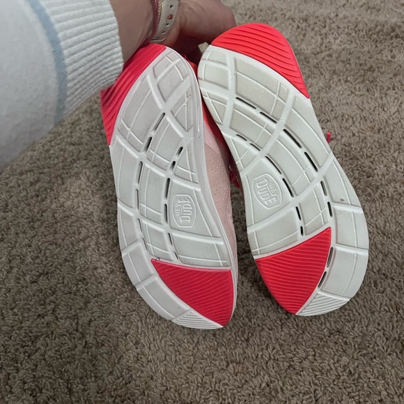 Hey Dude Light Pink and Bright Coral Shoes - Picture 3 of 5